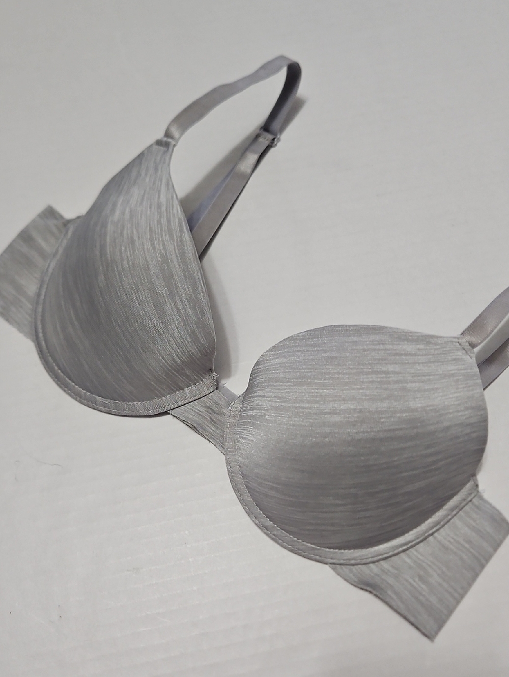 Rima Valentina Silver-Gray Smooth T-Shirt Push Up Bra Size 36C